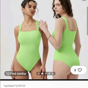 OQQ women’s extra large fluorescent Green bodysuit